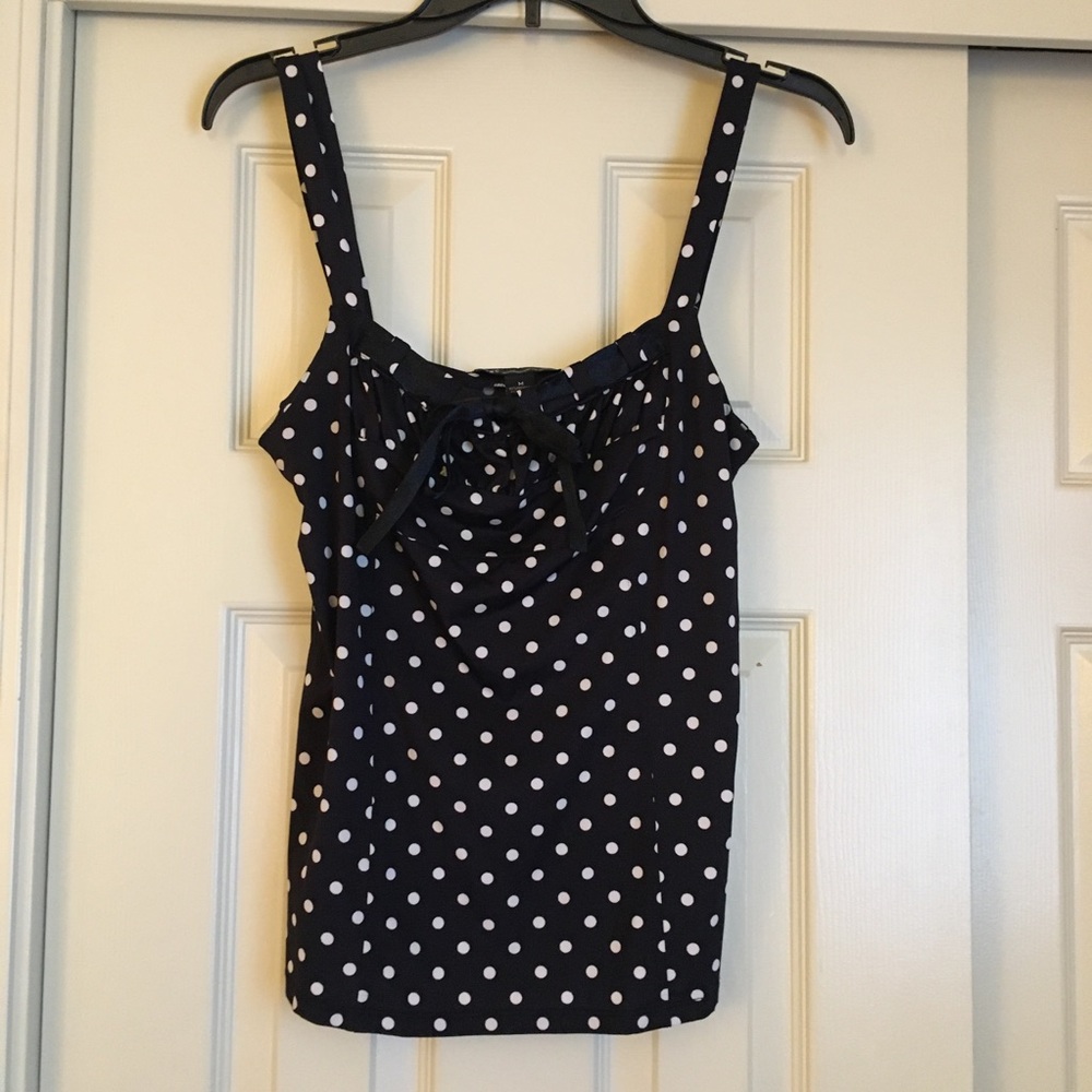 INC Black & White Polka Dot Top Size Medium